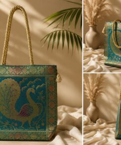 Handmade Banarasi Brocade Handbag | Peacock Shoulder Bag