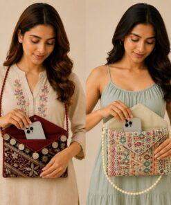 Alternative view of Handcrafted Ethnic Silk Clutch | Printed Fabric